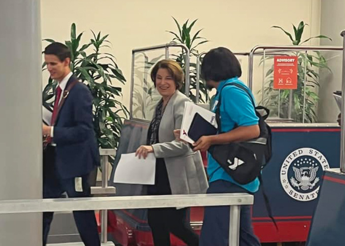 Youth & Government Participant walking into the US Senate